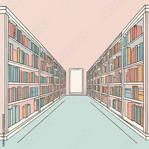 books library, vector illustration