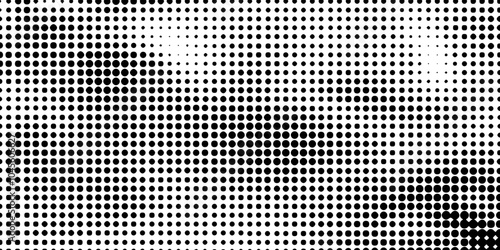 Black and white dotted vector halftone effect vibrant abstract overlay with transparent background, spotted and dotted stains gradient monochrome geometric backdrop background.