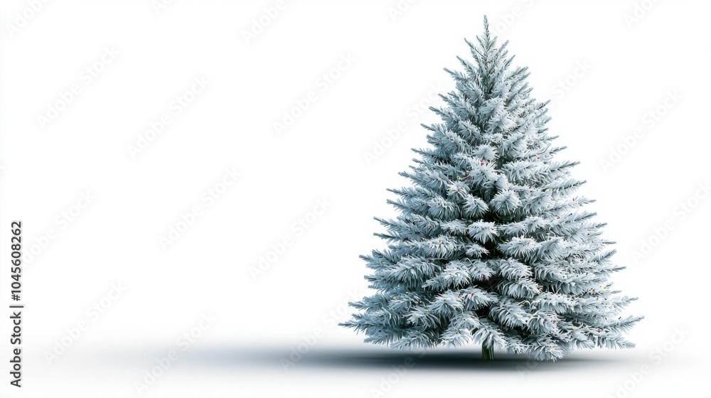 A photostock of a Christmas tree, decorated with lights, white background A photostock of a Christmas tree, decorated with lights, white background