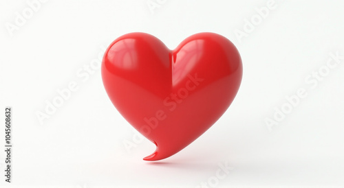 red heart on white background