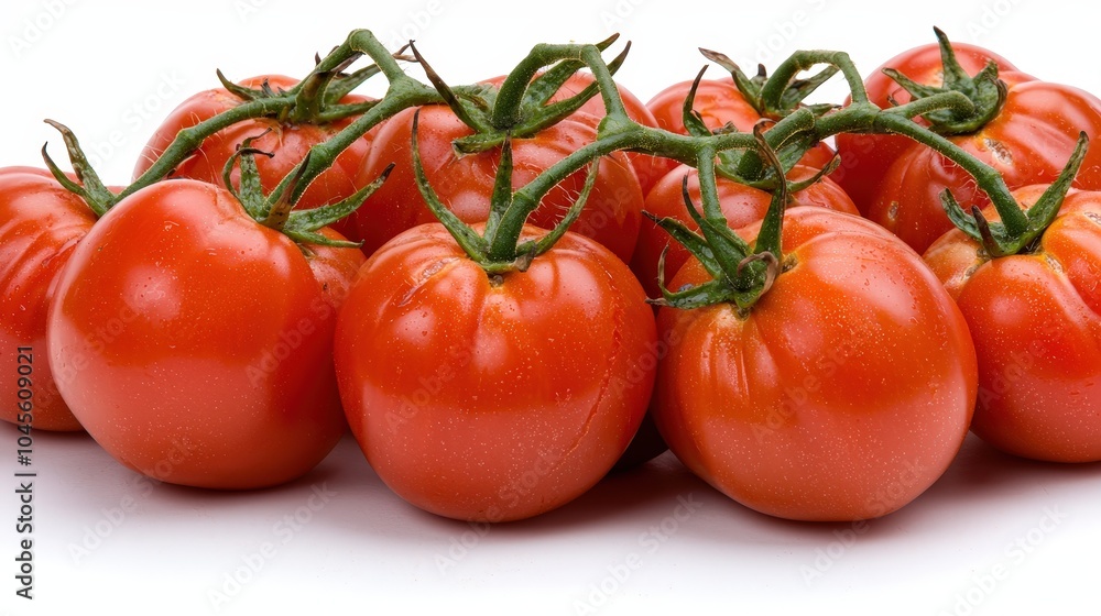 Fresh Red Ripe Tomatoes Vine Organic Food Ingredient Salad Fresh Red Ripe Tomatoes Vine Organic Food Ingredient Salad
