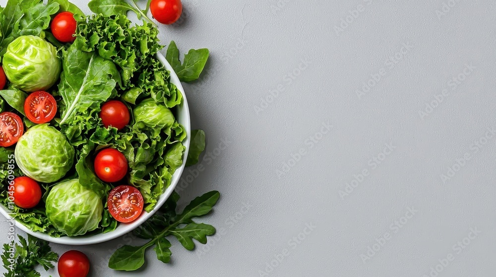 A photostock of a bowl of freshly cut salad, white background, healthy eating A photostock of a bowl of freshly cut salad, white background, healthy eating