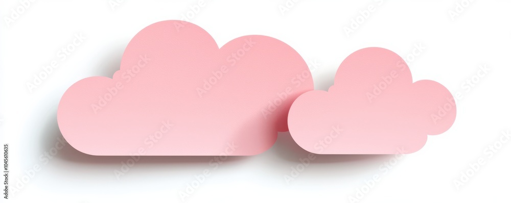 Pink sticky note with decorative cloud paper clips for creative and fun organization Pink sticky note with decorative cloud paper clips for creative and fun organization
