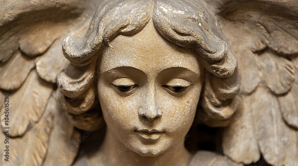 Obraz premium Close Up Portrait of Winged Human Figure