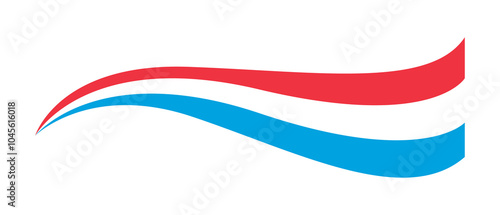 Luxembourg flag PNG, Luxembourgers flag tricolor curvy design, Luxembourg wavy flag on transparent background