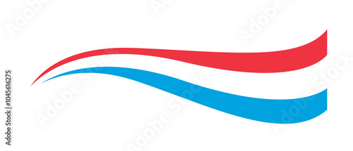 Luxembourg flag PNG, Luxembourgers flag tricolor curvy design, Luxembourg wavy flag on transparent background photo