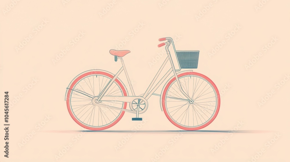 This piece features a minimalistic bicycle with a basket, showcasing sleek lines that represent eco-friendly travel ideals. Generative AI This piece features a minimalistic bicycle with a basket, showcasing sleek lines that represent eco-friendly travel ideals. Generative AI