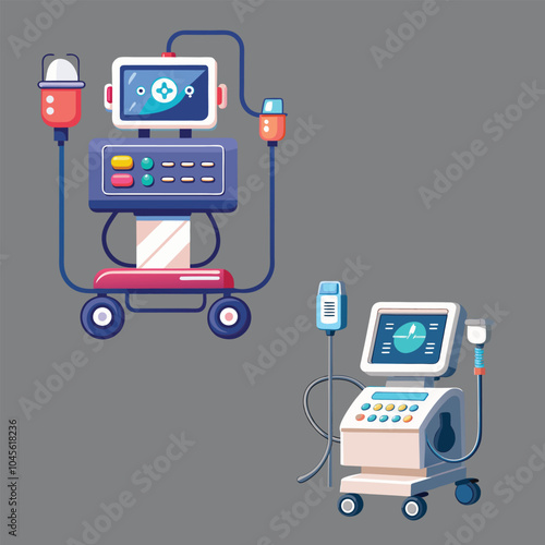 vector doppler ultrasound medical with icons