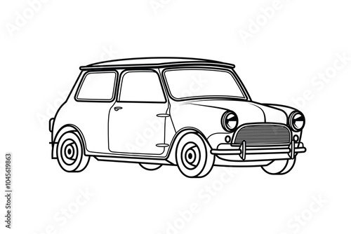 Racing retro car. Original vector illustration in vintage style.