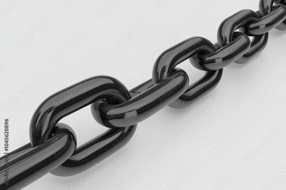 Fototapeta premium This clipping path shows a metal chain isolated on a white background