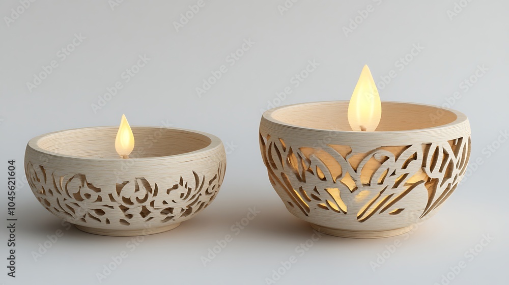 Decorative Lamps on Isolated White Background Decorative Lamps on Isolated White Background