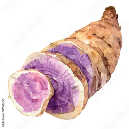 Taro root weaponry cooking sliced.