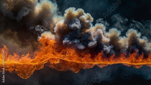 pazhar smoke with fire. fire extinguishing