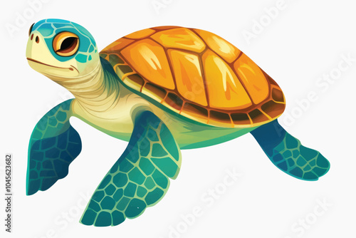 Colorful sea turtle illustration