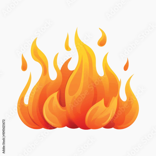 Vibrant orange flame illustration