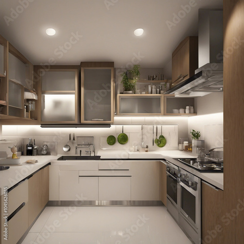 kitchen set interior design background