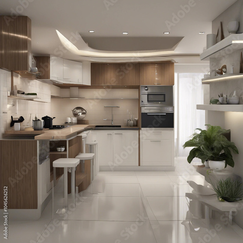 kitchen set interior design background