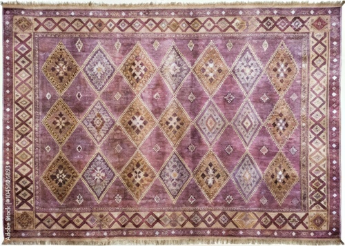 Elegant Mauve Moroccan Berber Rug with Geometric Patterns Perfect for Modern Home Decor