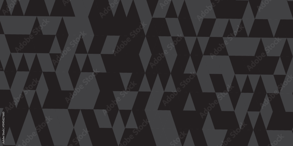 Fototapeta premium Seamless geometric pattern square shapes low polygon backdrop background. Abstract geometric background triangle wallpaper. Black and Gray polygonal background.