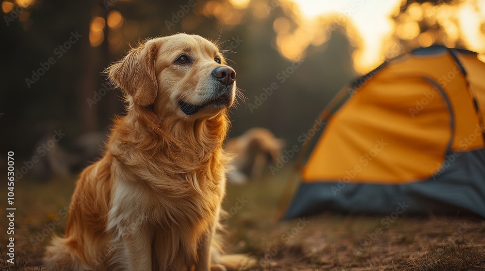 Obraz premium Pets with outdoor adventures, featuring hiking, camping, and exploring nature. Emphasizing adventurous and spirited nature. Ideal for adventure-themed social media posts and pet blogs.
