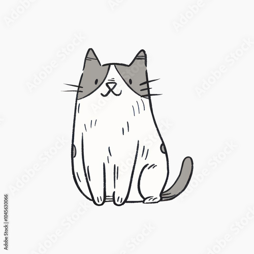 Cute illustrated sitting cat