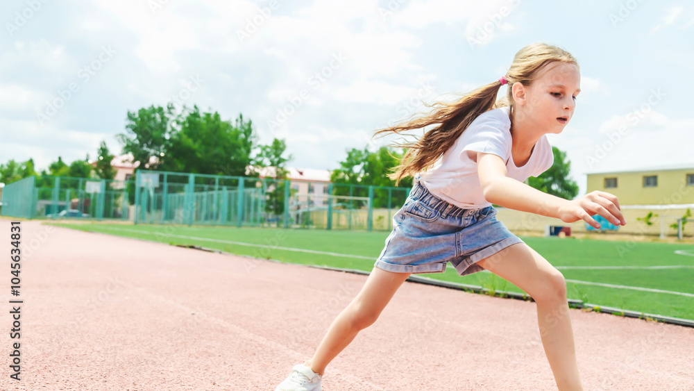 Caucasian preteen kid in casual outfit playing soccer ball outdoor in sunlight Caucasian preteen kid in casual outfit playing soccer ball outdoor in sunlight