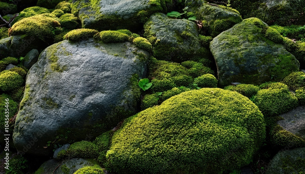 Close-up of Lush Green Moss Growing on Wet Stones in a Shaded Forest. Textured, Serene Nature Background for Eco Themed Designs, Calm Spaces, or Environmental Conservation Campaigns Close-up of Lush Green Moss Growing on Wet Stones in a Shaded Forest. Textured, Serene Nature Background for Eco Themed Designs, Calm Spaces, or Environmental Conservation Campaigns