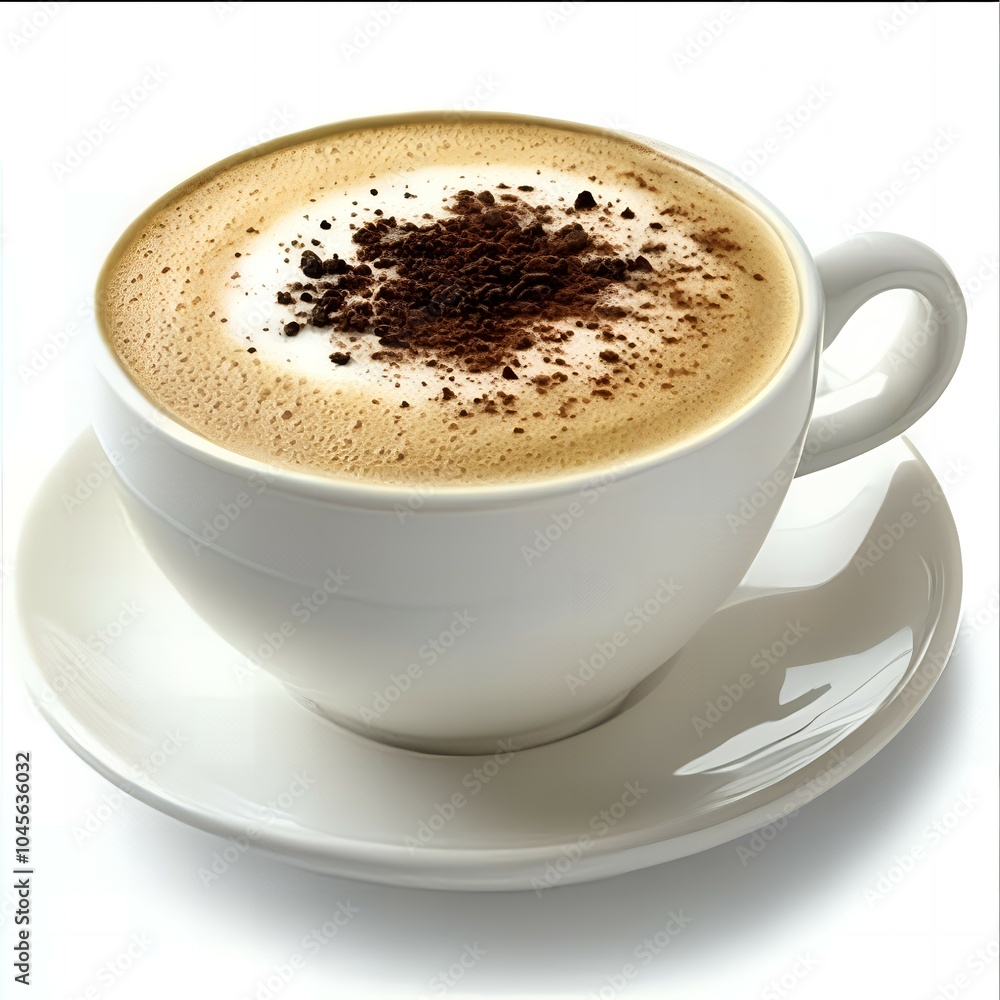 A cup of cappuccino with chocolate sprinkles. A cup of cappuccino with chocolate sprinkles.