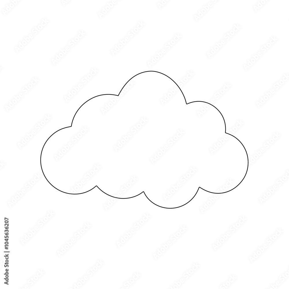 Minimalist Cloud Line Art on White Background | Simple Vector Design Minimalist Cloud Line Art on White Background | Simple Vector Design