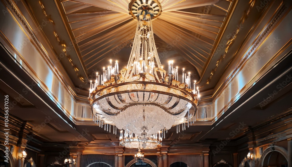 Obraz premium 고급스러운 크리스탈 샹들리에가 천장에 달려있다