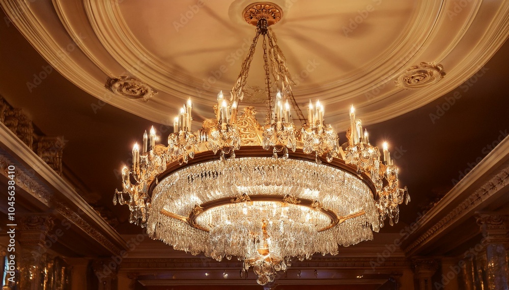 Obraz premium 고급스러운 크리스탈 샹들리에가 천장에 달려있다