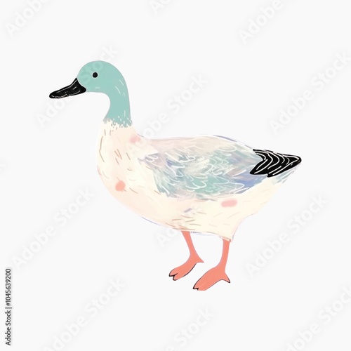 Colorful illustrated duck drawing