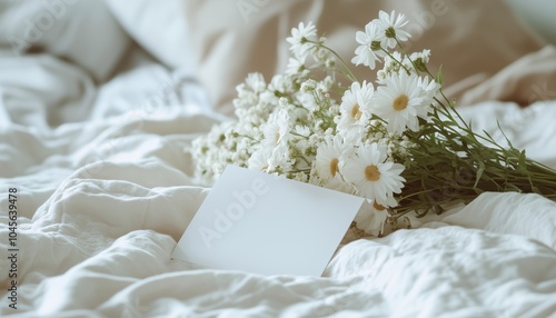 Luxurious Hotel Room With Delicate Flower Decor Welcome Note Background Image And Ample Copy Space, Perfect For Relaxation And Comfort. photo