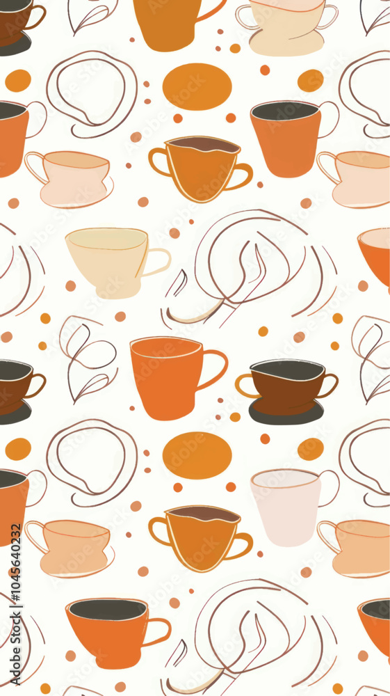 Colorful coffee cup pattern Colorful coffee cup pattern