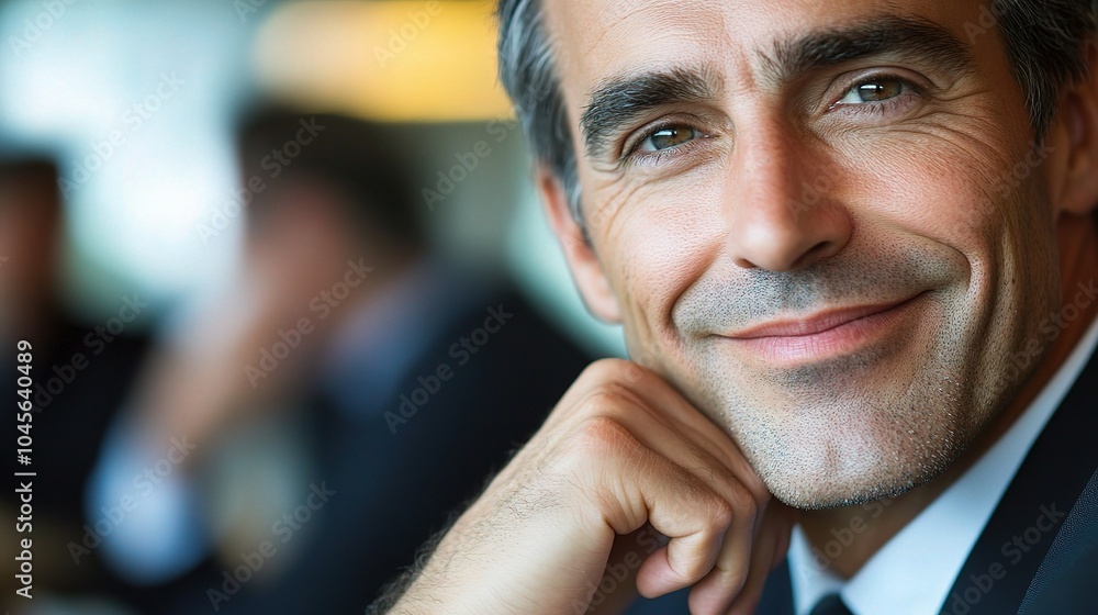 Smiling Man in Business Environment Smiling Man in Business Environment