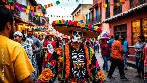 Festive Mexico's Day of the Dead Banner Vibrant Cultural Art suitable for business background, posters, wallpapers, banners, greeting cards, and advertising for business entities or brands.