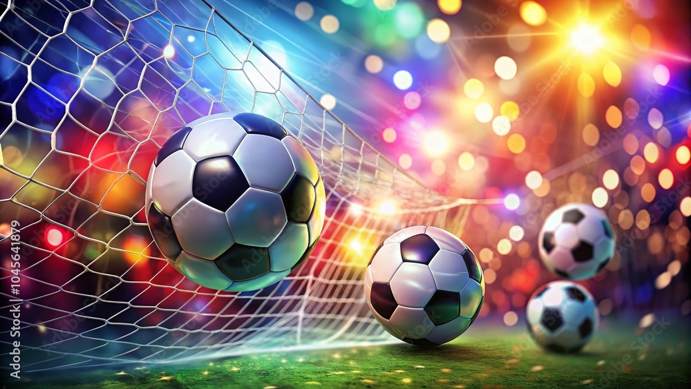 Fototapeta premium Doodle Sports Soccer Concept Design with Bokeh Effect for Creative Visuals and Marketing
