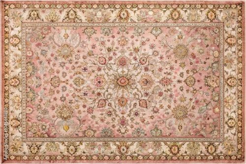 Soft Pink Persian Rug in Pastel Rose with Classic Floral Design for Elegant Interior Decor Style