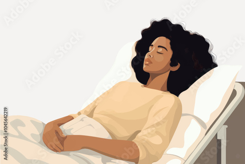 Resting patient in hospital bed