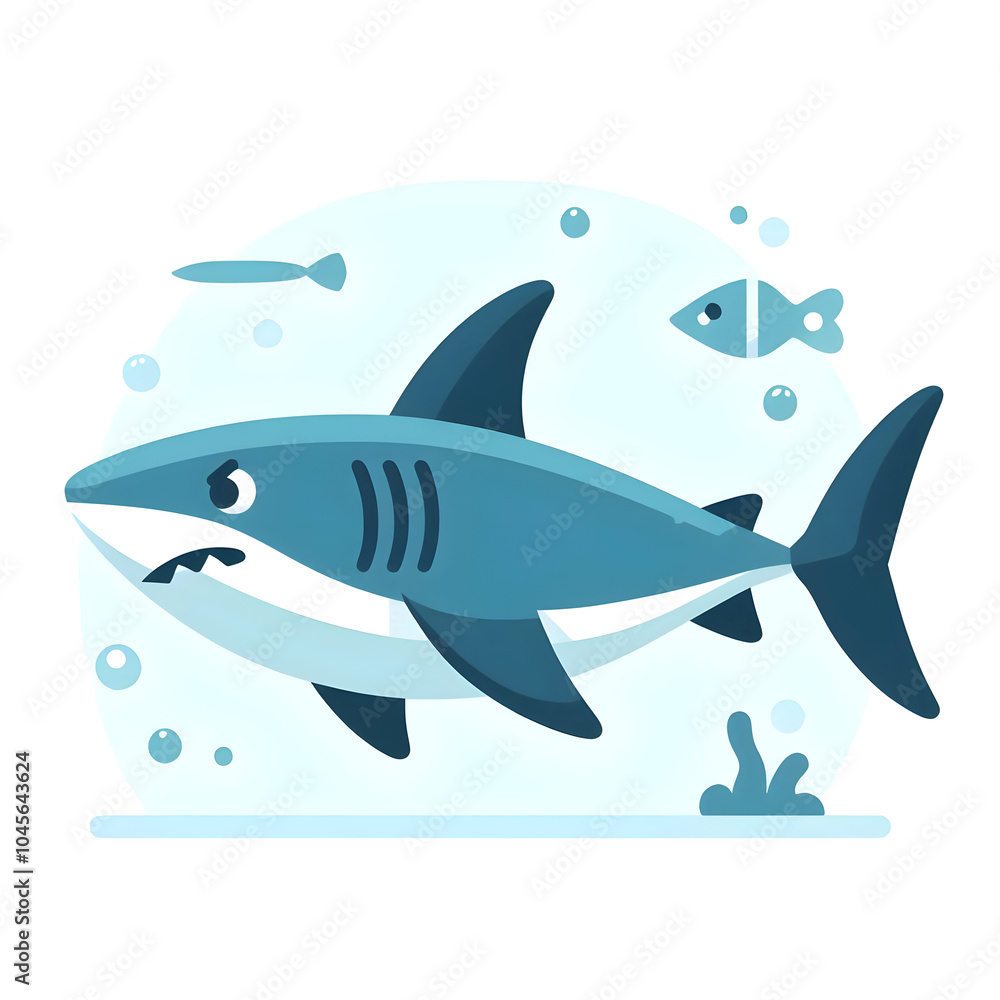 illustration of a shark in flat design style illustration of a shark in flat design style