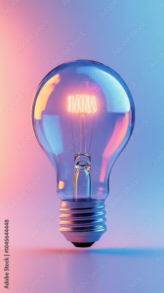A modern light bulb illuminating a blue corner with soft lighting at a contemporary setting A modern light bulb illuminating a blue corner with soft lighting at a contemporary setting