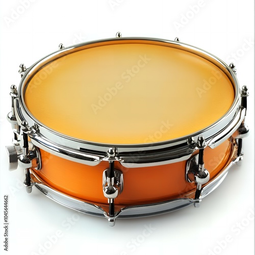 A bright orange snare drum.