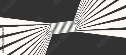 Abstract background with zigzag lines. Stripes optical art illusion.