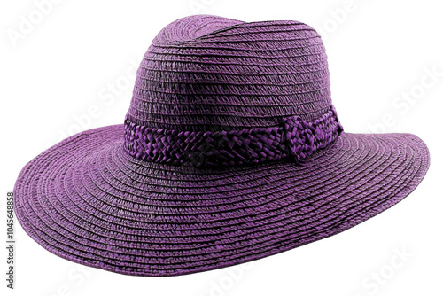 Purple sun hat isolated on transparent background, png file, no background png file