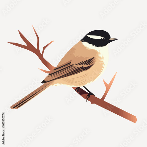 Chickadee perched on branch