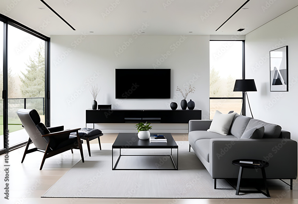clean lines define simple modern living room tv sleek furniture setup clean lines define simple modern living room tv sleek furniture setup