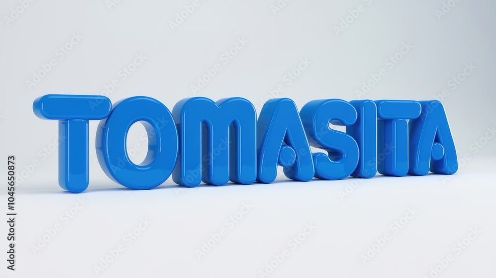 3D Text Design: Bright Blue 'TOMASITA' in a Simple Background, Perfect for Branding or Signage Use 3D Text Design: Bright Blue 'TOMASITA' in a Simple Background, Perfect for Branding or Signage Use
