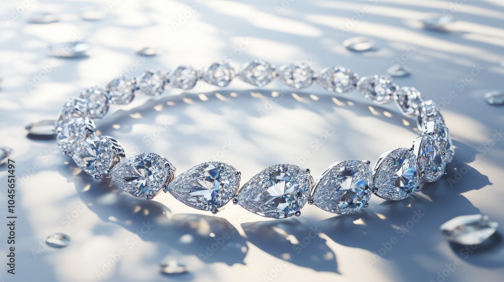 Elegant Silver Jewelry with Sparkling Diamonds and Water Elegant Silver Jewelry with Sparkling Diamonds and Water