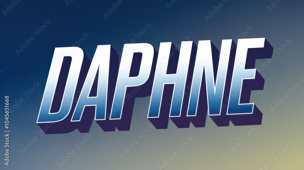 Bold Graphic Text: 'Daphne' in Stylish Blue Gradient for Branding and Creative Projects Bold Graphic Text: 'Daphne' in Stylish Blue Gradient for Branding and Creative Projects