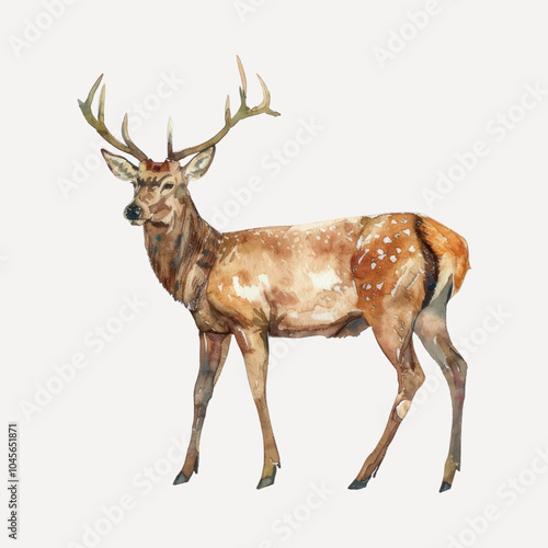 Watercolor deer illustration art